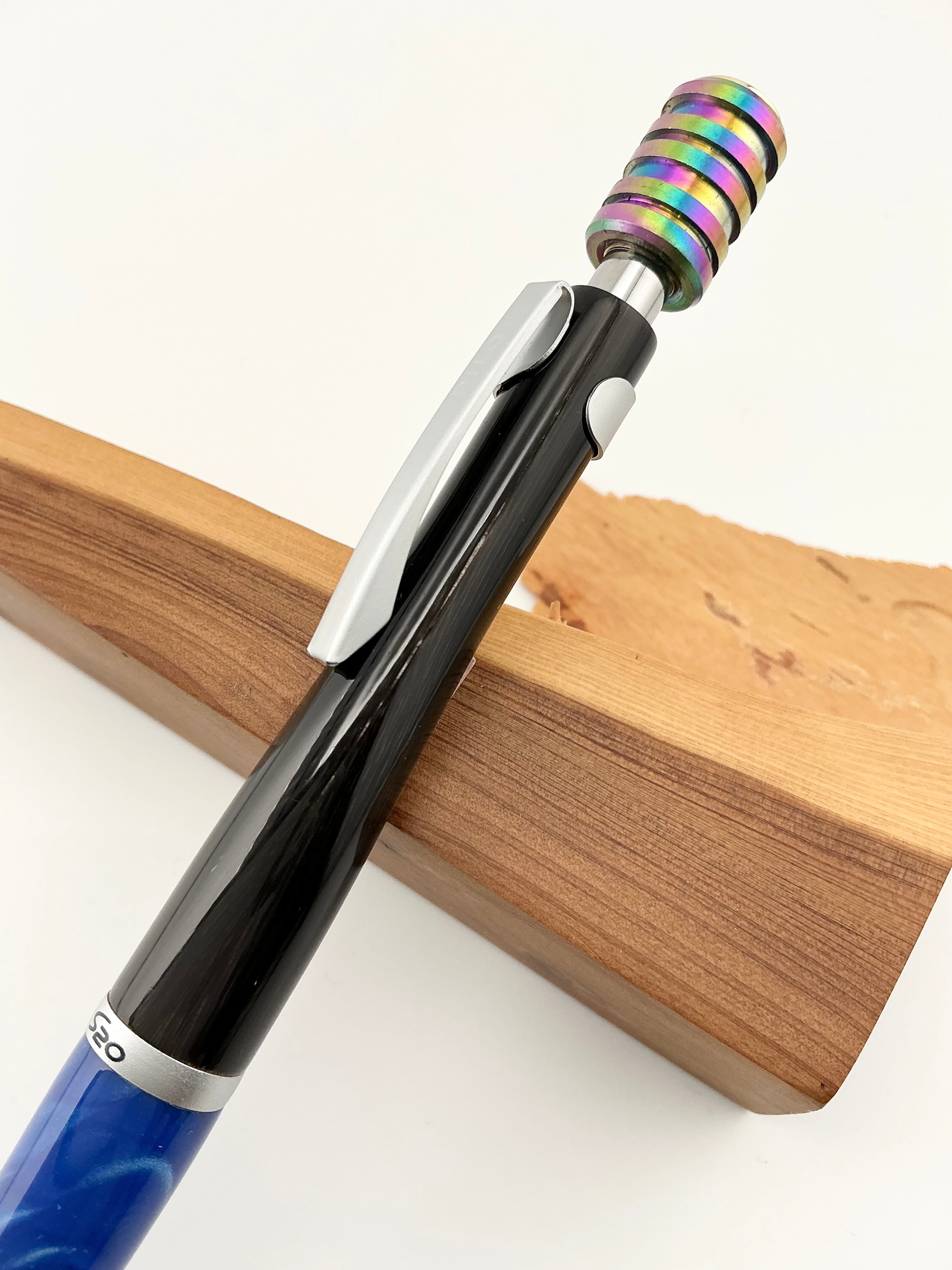 PILOT S20 カスタム 黒水牛 アクリル チタンノック 0.5mm シャーペン