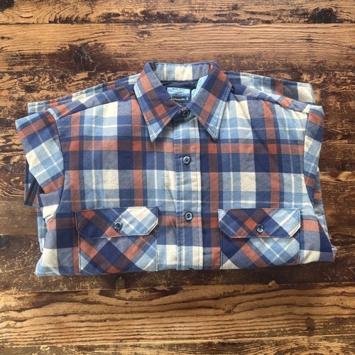 1980's DEADSTOCK Sears  Field Master Quilt Lined Flannel Shirt M