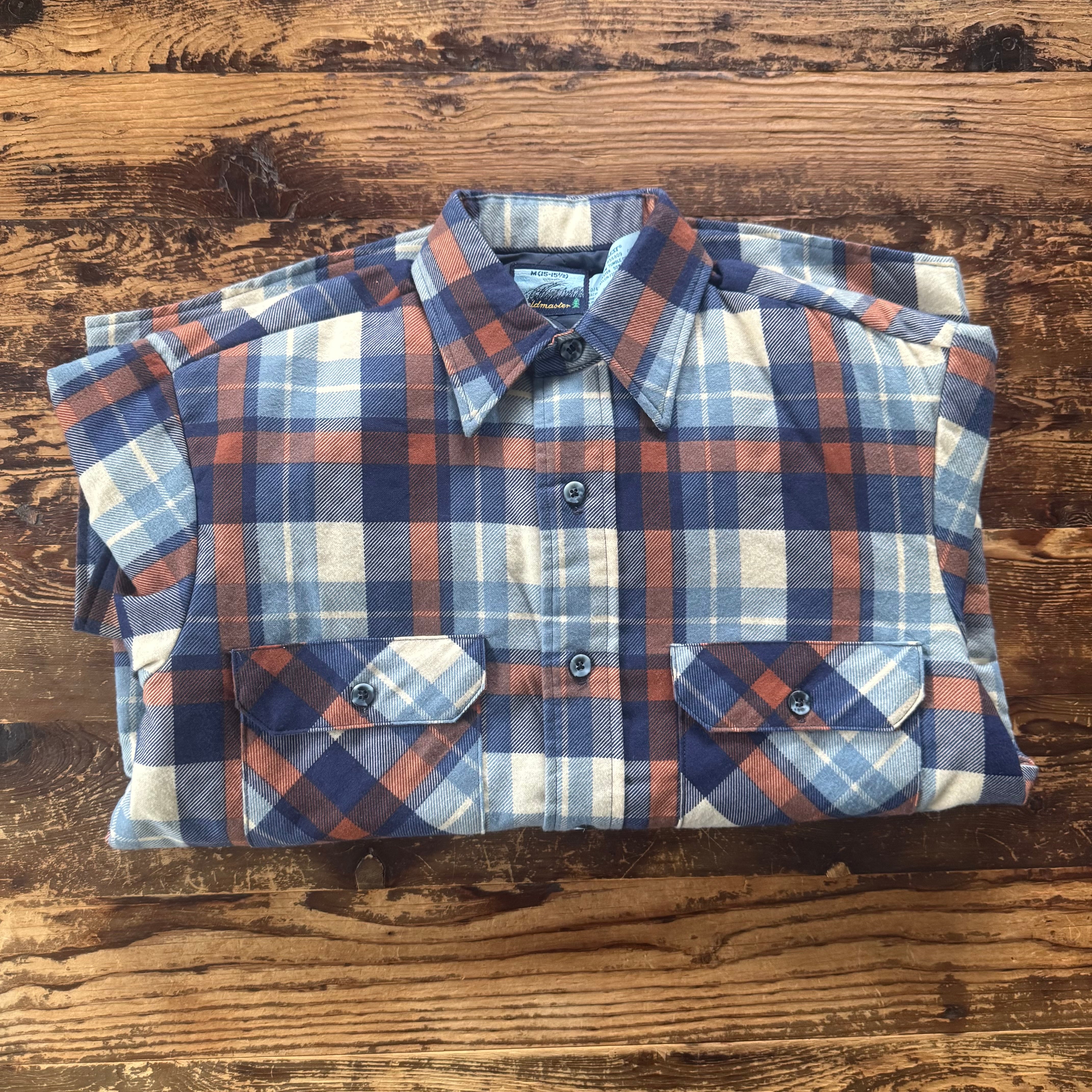 1980's DEADSTOCK Sears Field Master Quilt Lined Flannel Shirt M