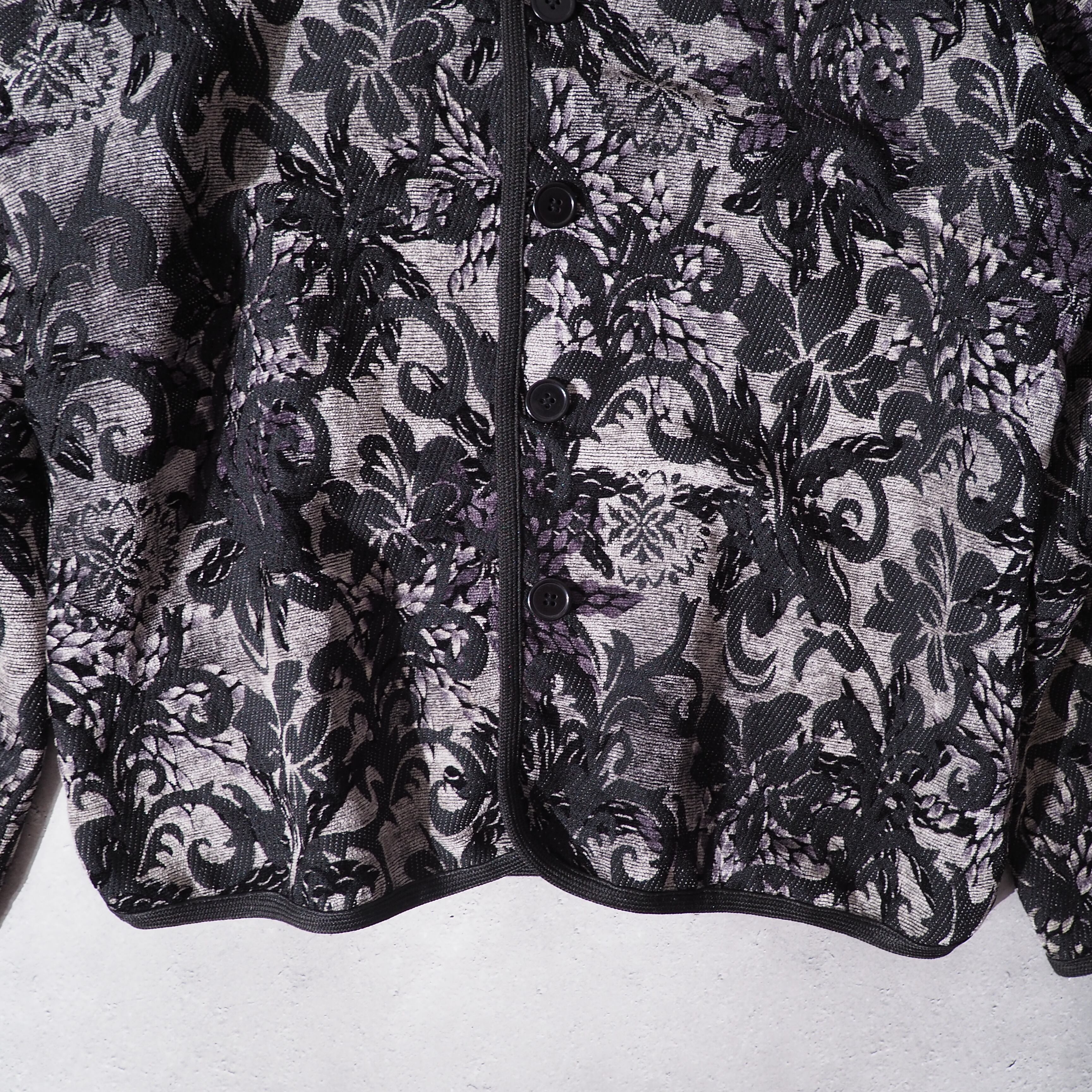 Dark tone flower embroidery two way reversible China jacket