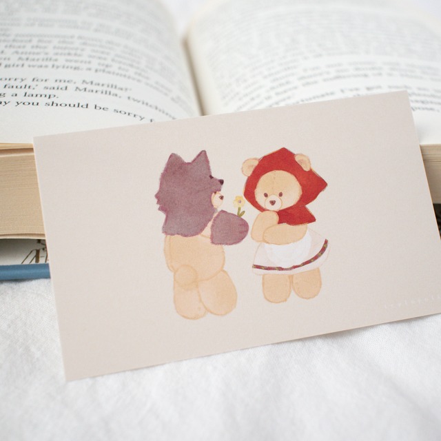 くまの赤ずきんちゃんメッセージカード