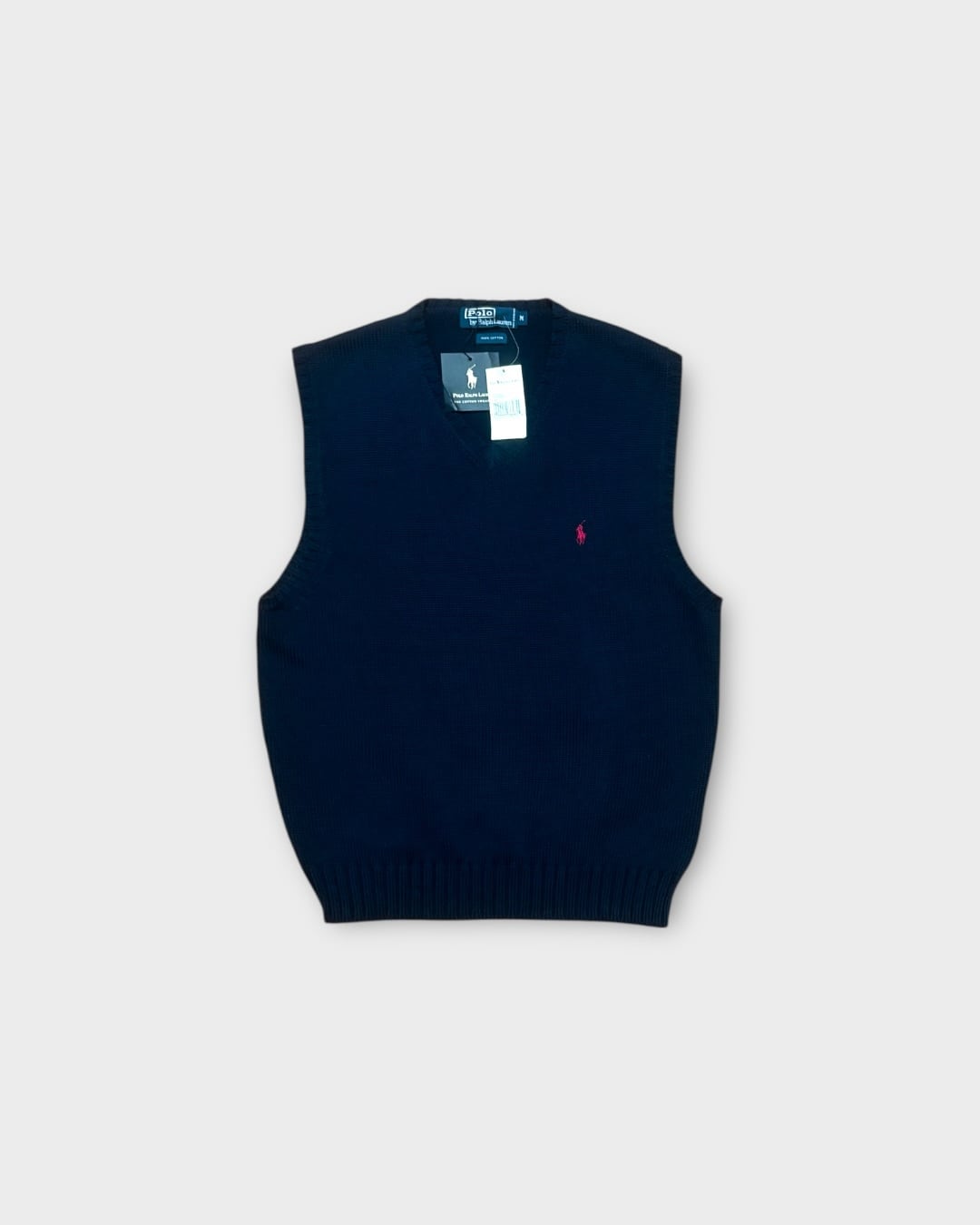 【VINTAGE】1990’s “Polo by Ralph Lauren” Cotton Knit Vest DEAD STOCK