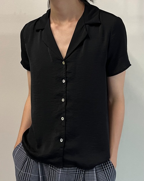 open collar shell button shirt