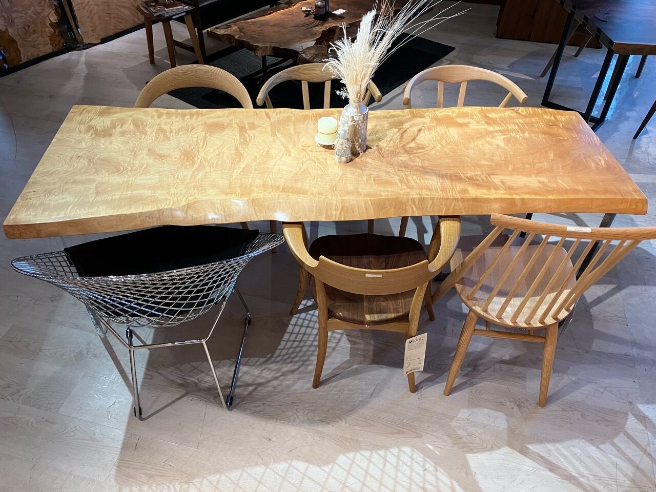 「セール品」栃　一枚板　ダイニングテーブル 40万→27万 セール品」栃 一枚板 ダイニングテーブル 40万→27万 楽天市場】一