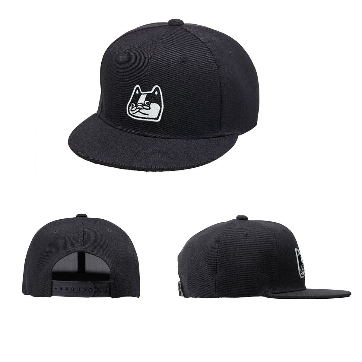 おとぼけ フレブル 刺繍キャップ cap-b_ss001 フラットバイザー スナップバック キャップ 帽子