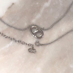 vintage CHRISTIAN DIOR metal logo necklace