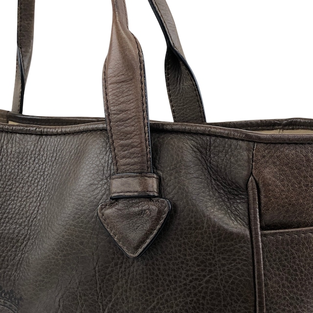 LOEWE ロエベ ヘリテージ ハンドバッグ ブラウン 型押しロゴ レザー トートバッグ vintage ヴィンテージ オールド faniey