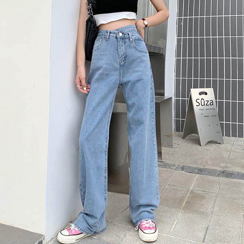 薄手ハイウェストジーンズ レディースルーズサマーパンツ レッド 夏物 スーパーモール26000854136