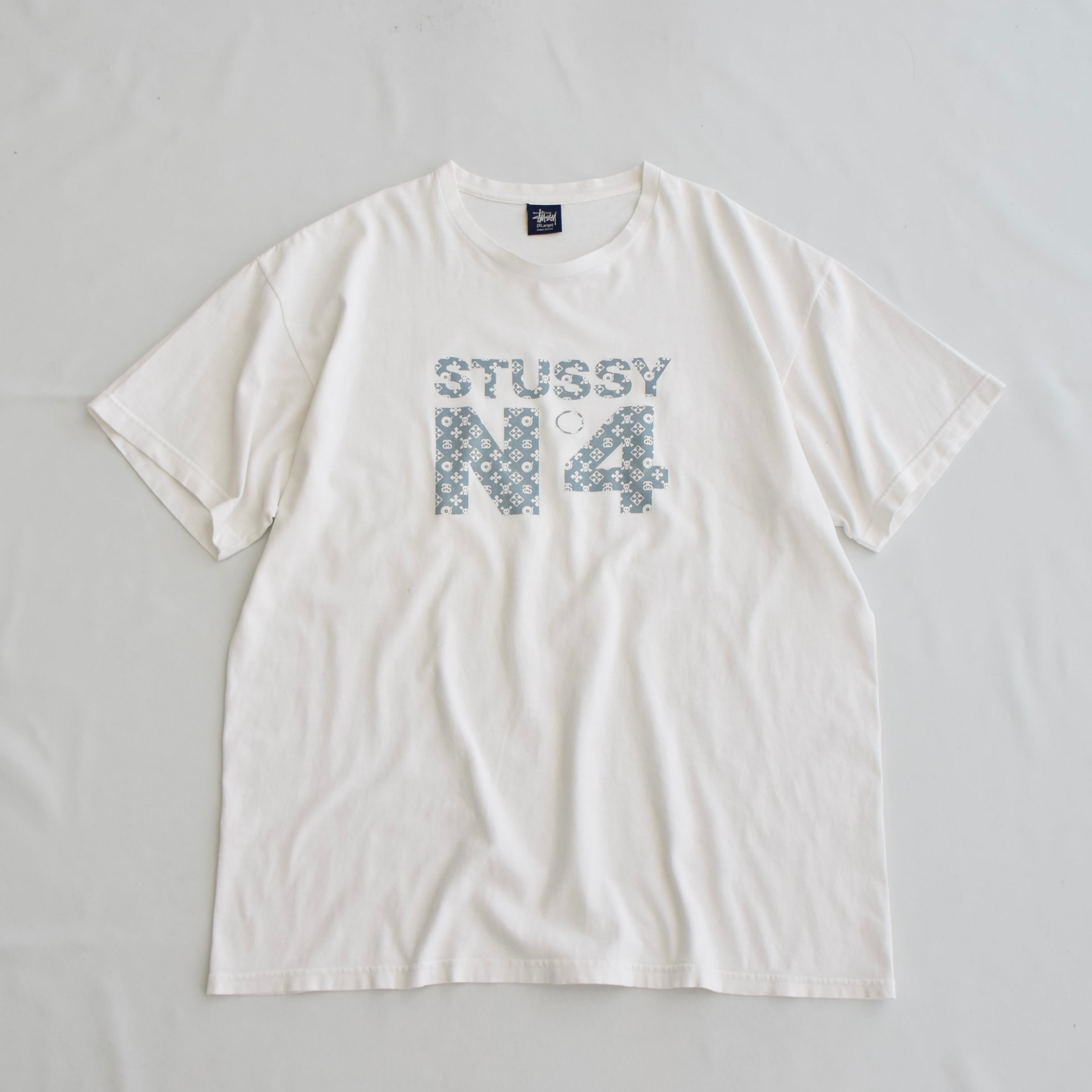 90's USA製 モーションロゴプリントTシャツ メンズL ホワイト