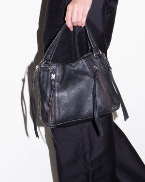 tassel multi-zip leather handbag