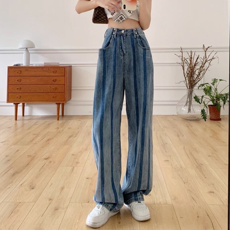 スプリングオータムジーンズ ルーズパンツ ウェストスリム 春物 秋物 試着室93748537728