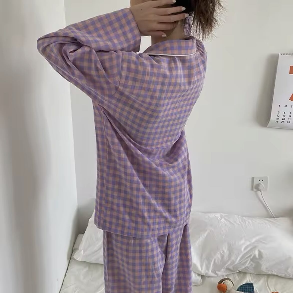 ガーリーチェックパジャマ