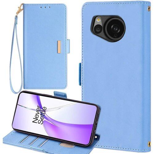 AQUOS sense7 ケース 手帳型 センス7 ストラップケース 通用 アクオス Sense 7 SH-M24 SH-53C doo SHG10 au SIMフリー モバイル 携帯ケース sh53c shm24 カバー aquossense7ケース 手帳カバー 適用 Cobeimisr case マグネット 携帯カバー ストラップ ストラップ付きケース スマホケース ブルー 3292