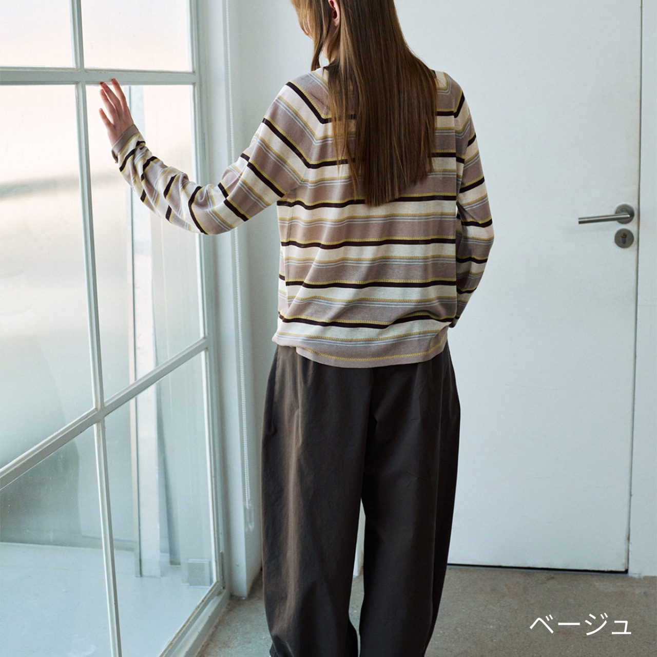 Border  Drop Shoulder tops 【3color】 T4399