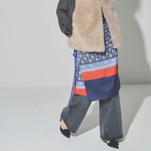【 ANGELINA 】Vintage Scarf Print Skirt