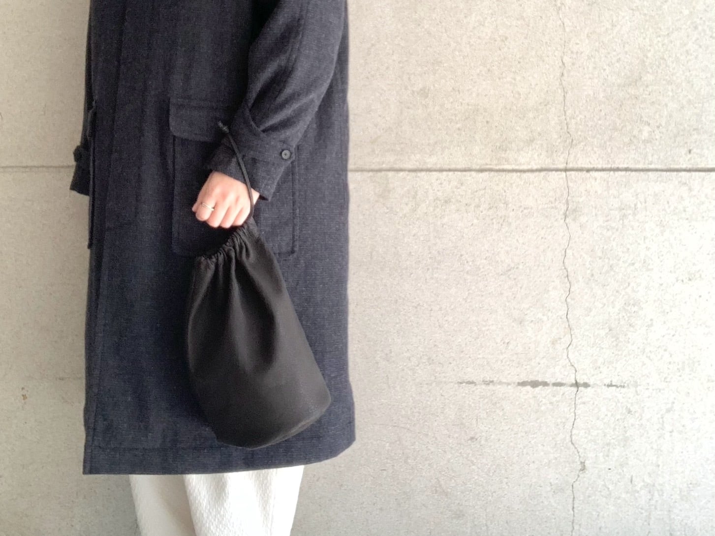 Aeta】DEER LEATHER-DOUBLE FACE/ Double Faced CYLINDER DRAWSTRING