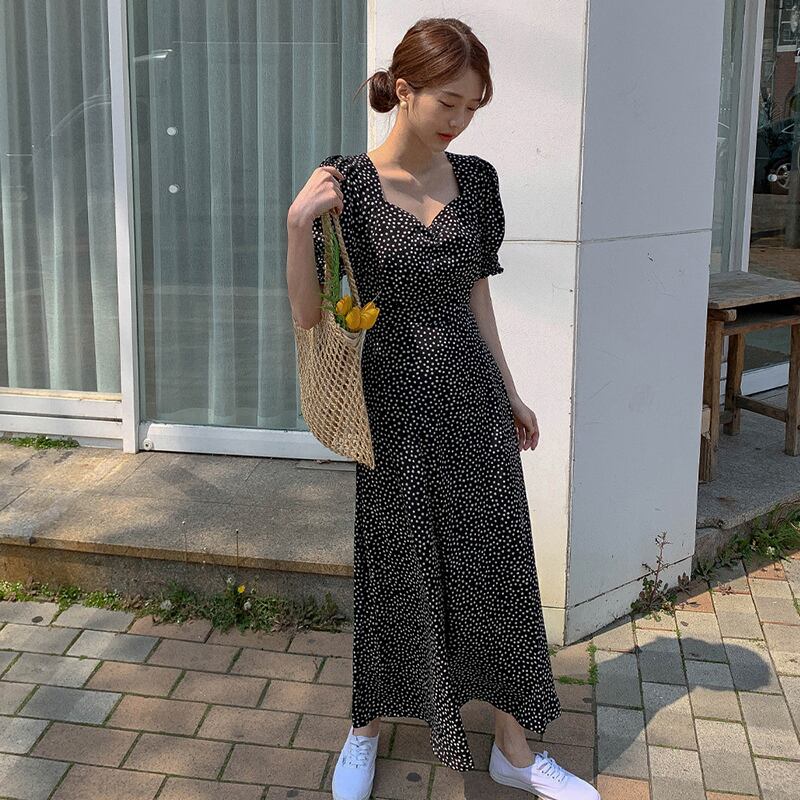 小花柄ロングワンピース Ellechic