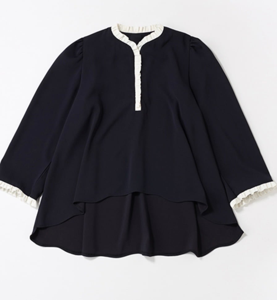抗菌スカラップブラウス&frasl;navy | eldo