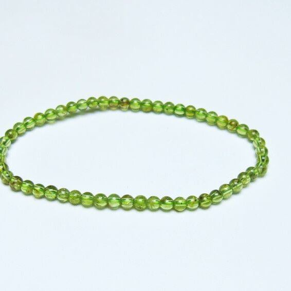 ペリドット ブレスレット 4mm メール便可 一点物 111-50648