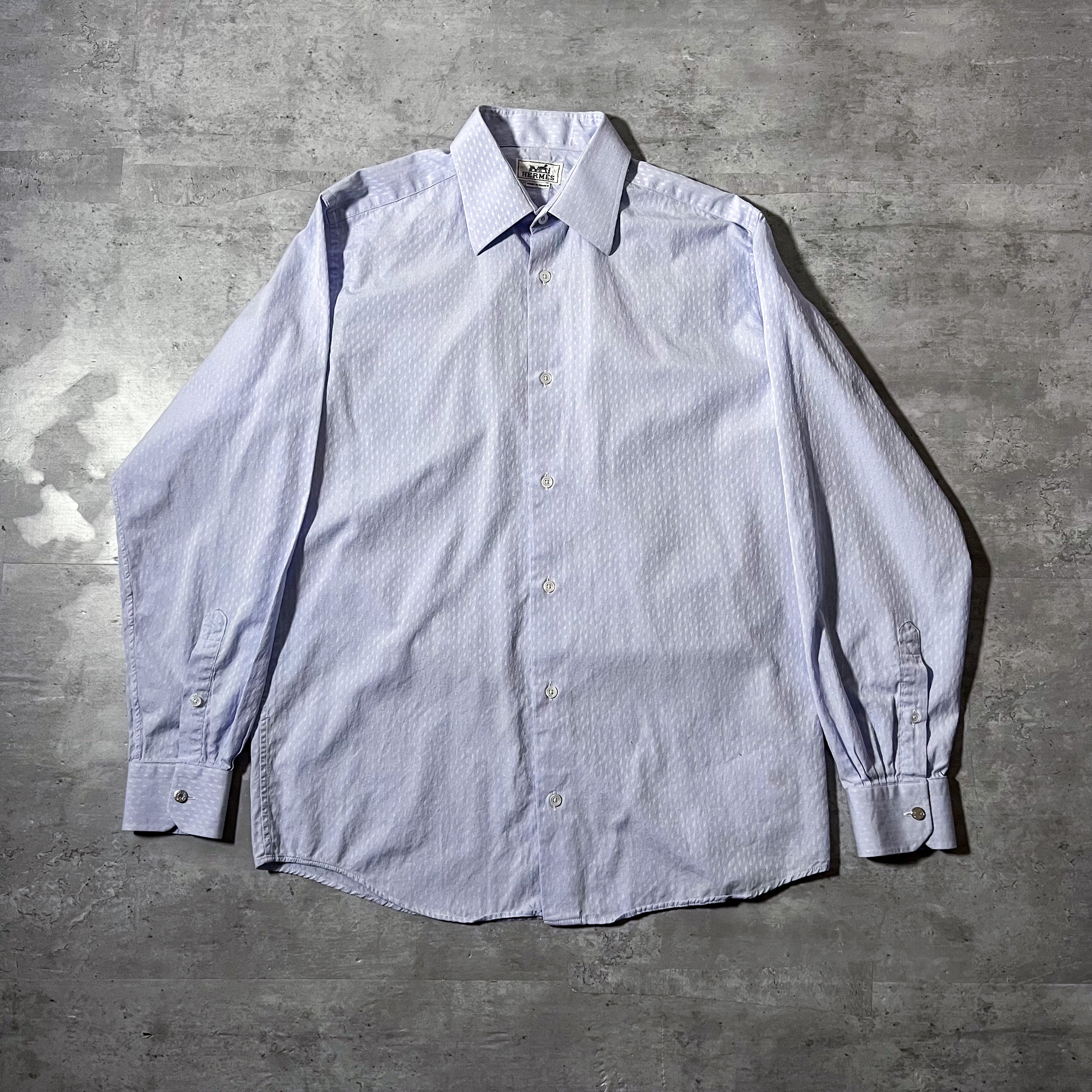 “Hermes” light purple shirt made in France エルメス ライトパープル シャツ フランス製 スターマーク  セリエボタン