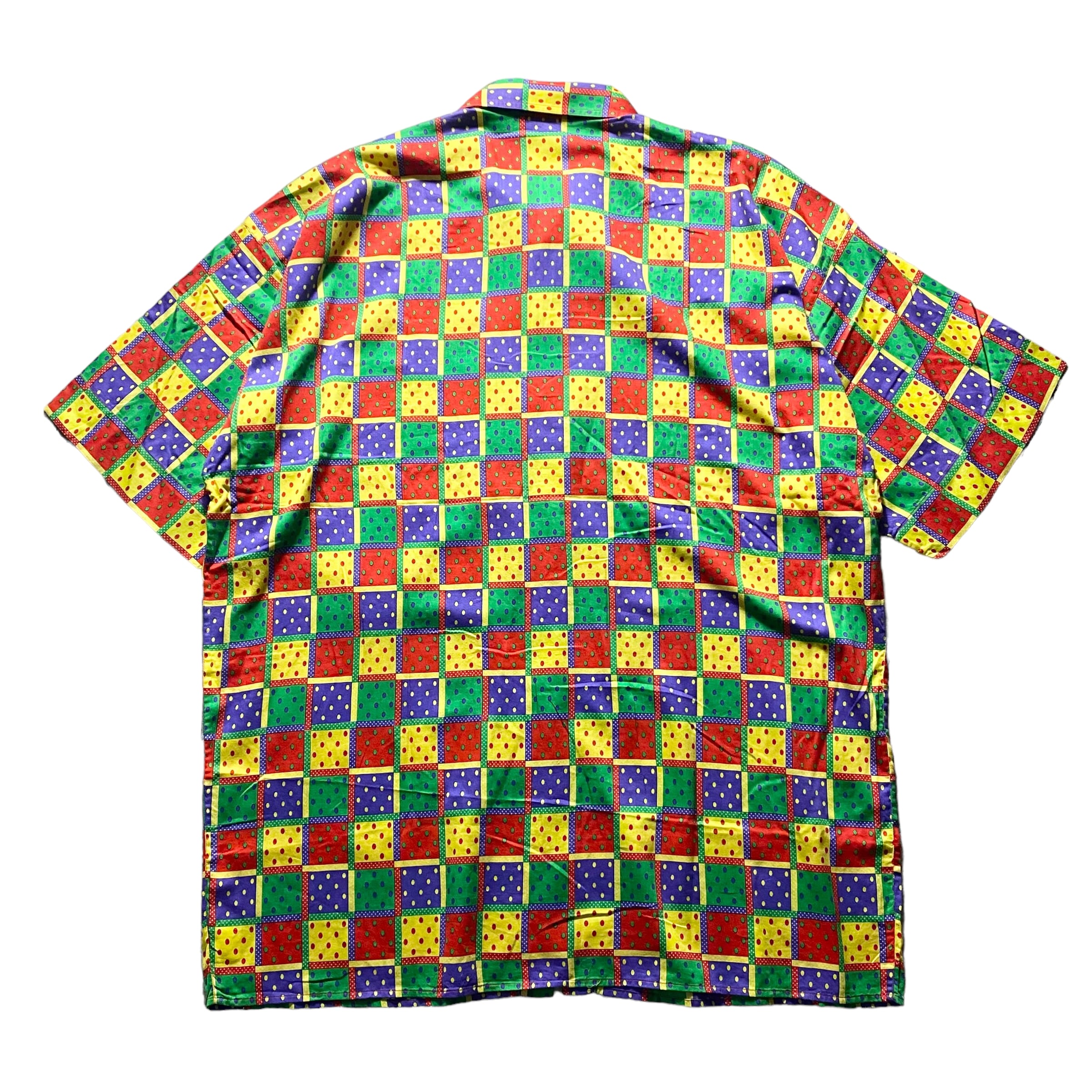 vintage VERSACE MARE multicolor check & dot S/S shirt | NOIR ONLINE