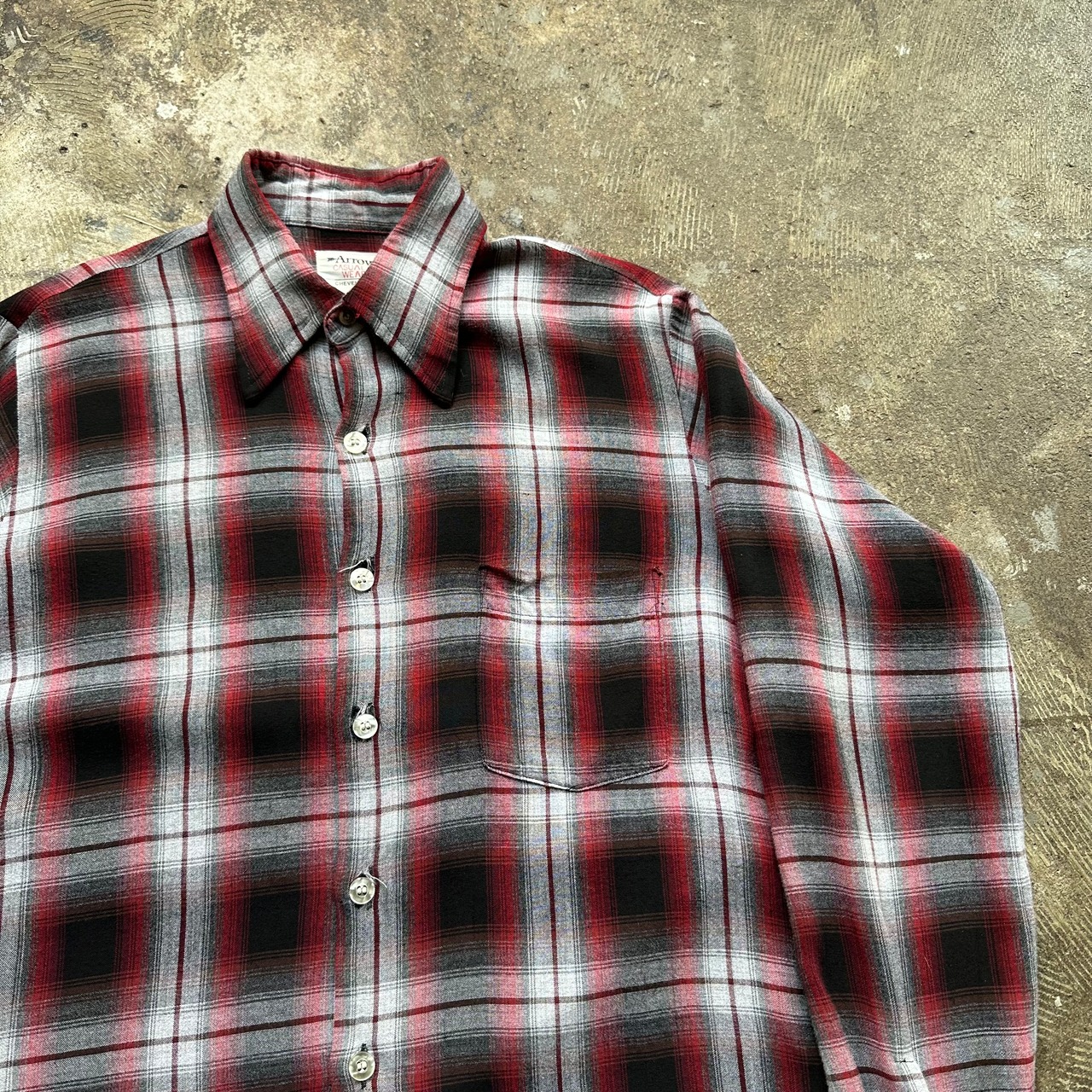 60s〜 ARROW RAYON SHADOW CHECK SHIRT | salvia used clothing
