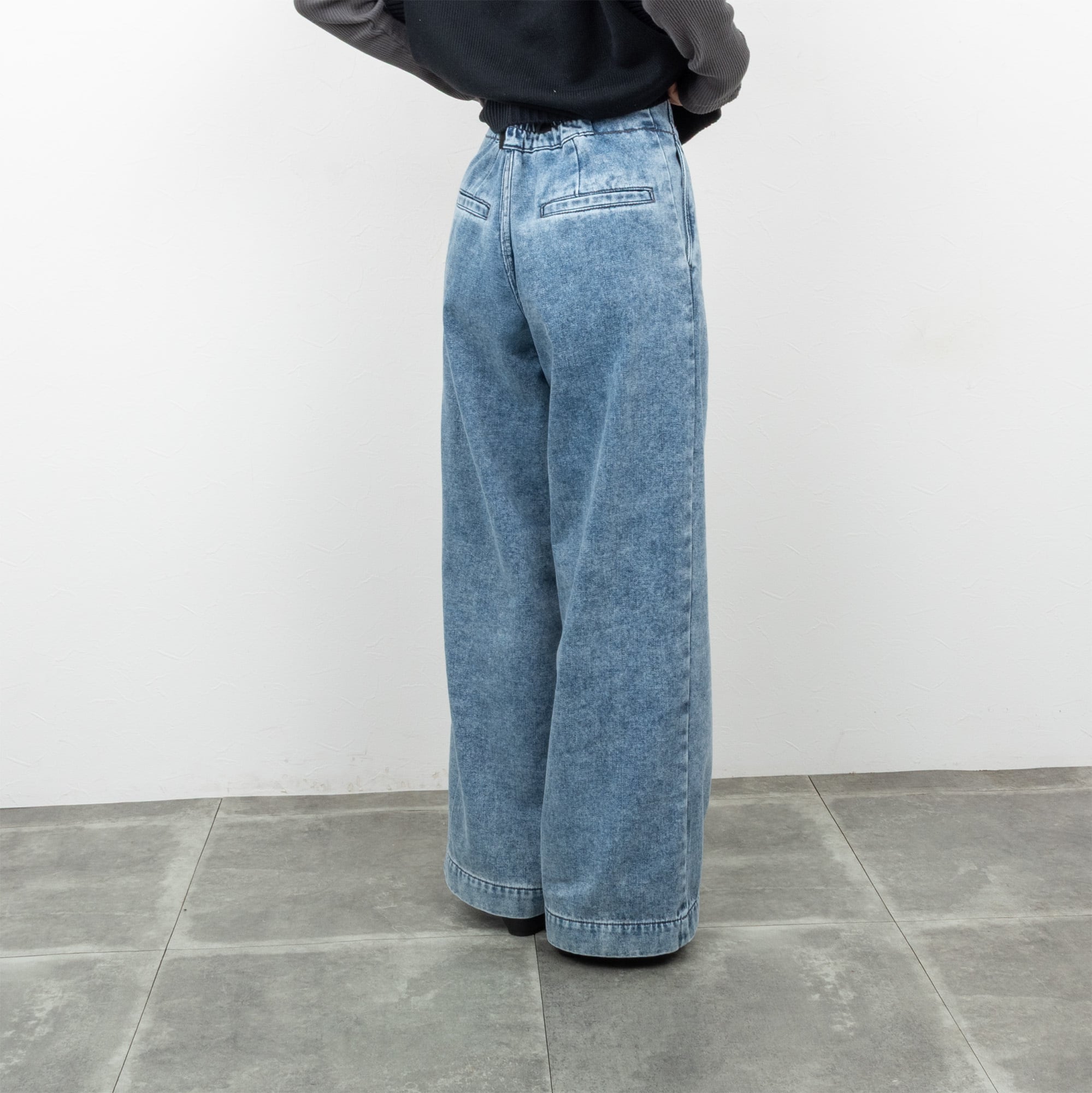 【はな】新品未使用　 PASSIONE 裏起毛デニム PASSIONE／パシオーネ】裏起毛ワイドデニムパンツ（ブルー） | La Himawari