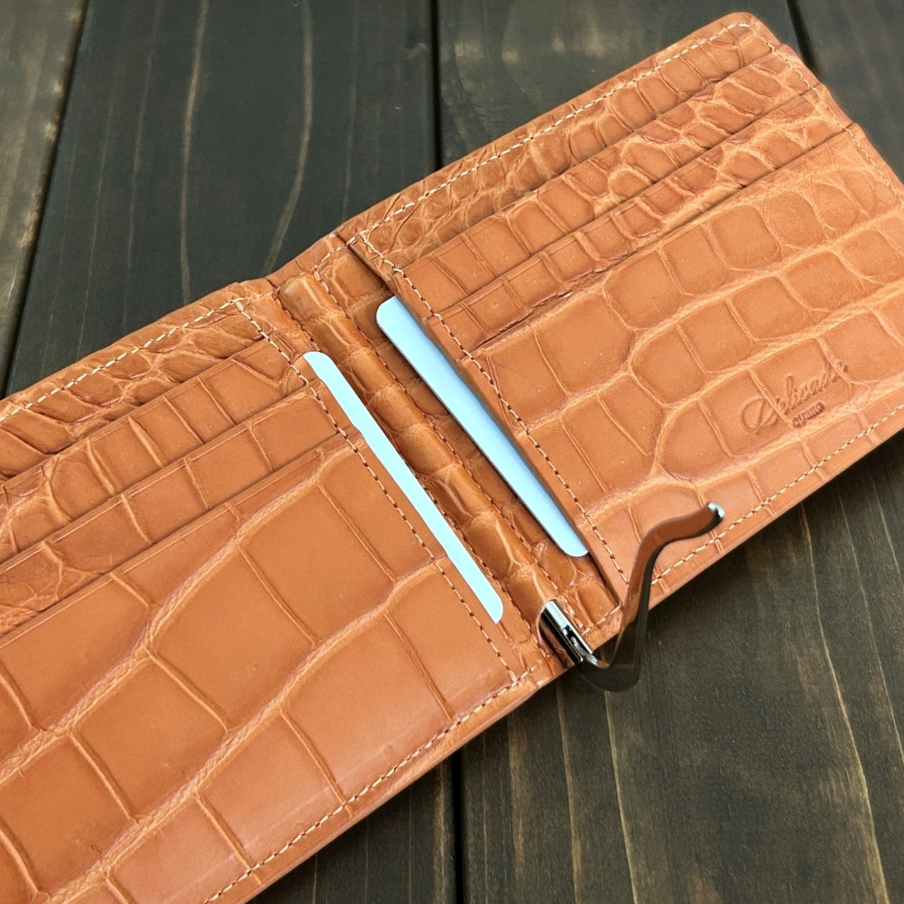 クロコダイル 無双 マネークリップ アンバー