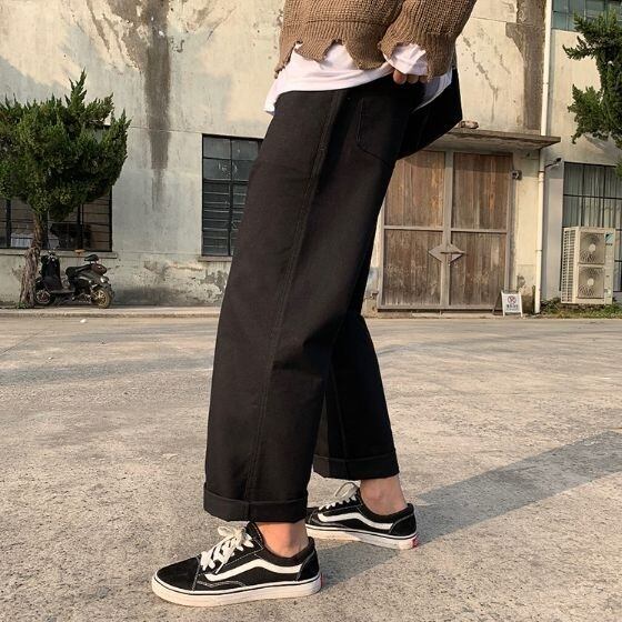 全3色 ストレートパンツ シンプル シック 大人 メンズ 無地