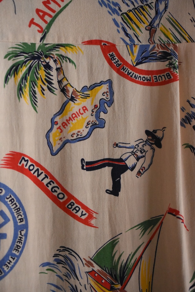 OK/50-60's "unknown" rayon hawaian shirt