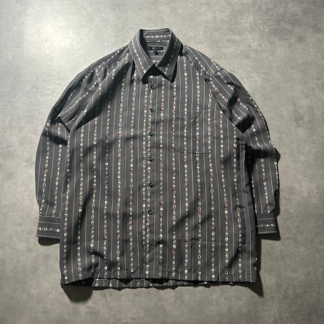 ヴィンテージ 花柄 レトロ グレー ヨーロピアン 和柄 デザイン シャツ