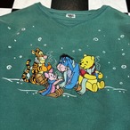 00s Disney Winnie the Pooh キャラクタースウェット 刺繍 緑
