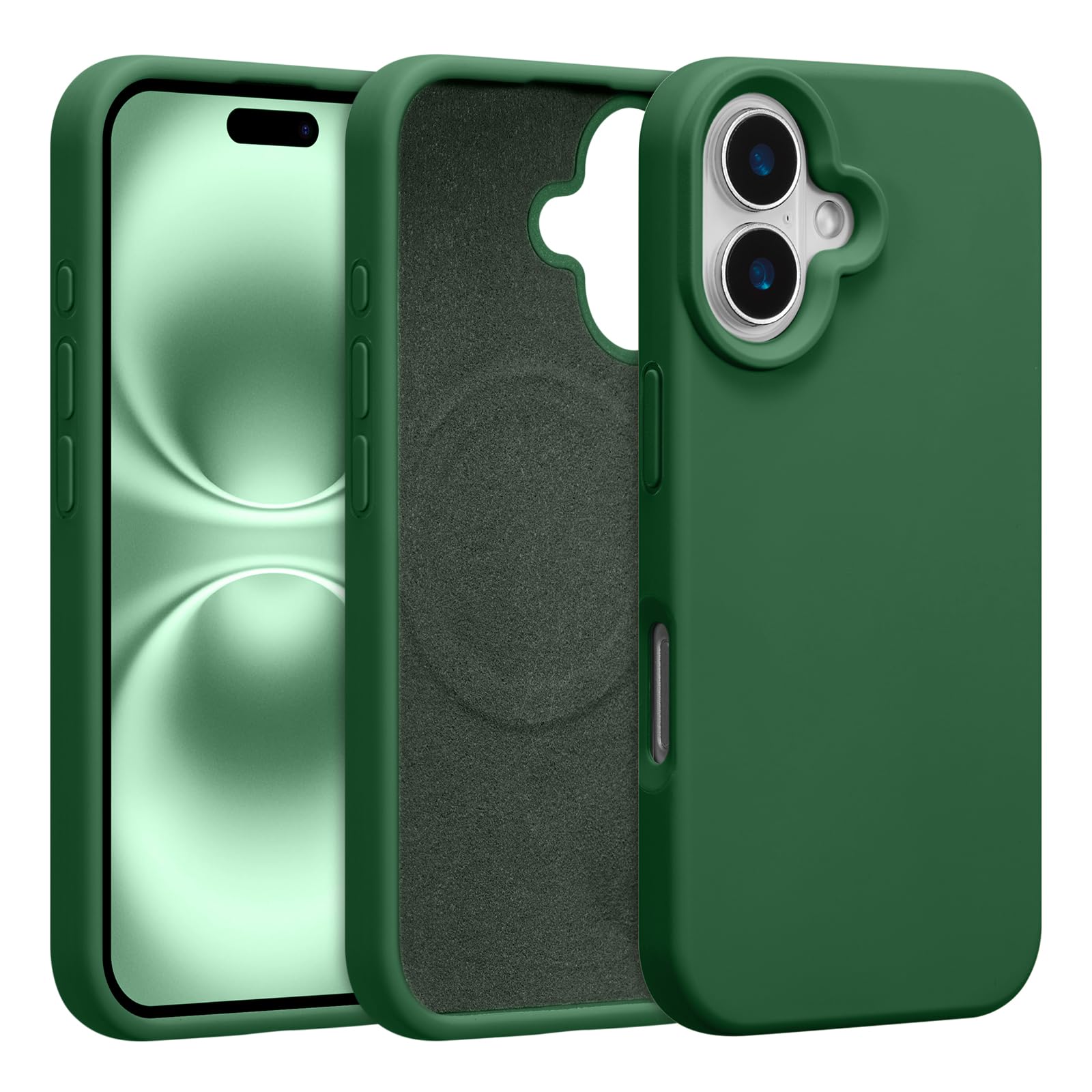 UCASONG iPhone 17用ケース MagSafe対応 ソフト シリコン スマホケース (アルファルファ・グリーン)