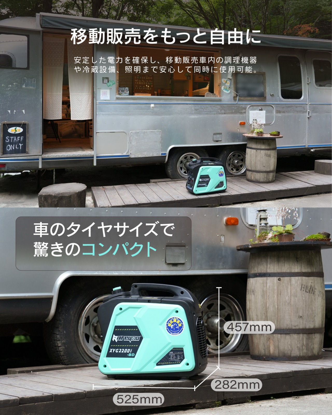 Kareyouカセットボンベ式発電機 ガス・ガソリン両用インバーター発電機最大出力2.2kVA軽量 家庭用 超低騒音型ポータブル発電機 OD/CB缶/プロパンガス/ガソリン４種類使用可能50/60Hz切替 並列運転 デジタルメーター点検機能/安全機能搭載キャンプ DIY キッチンカー 移動販売 イベント 農作業 建設作業 災害時に大活躍XYG2200i-BD