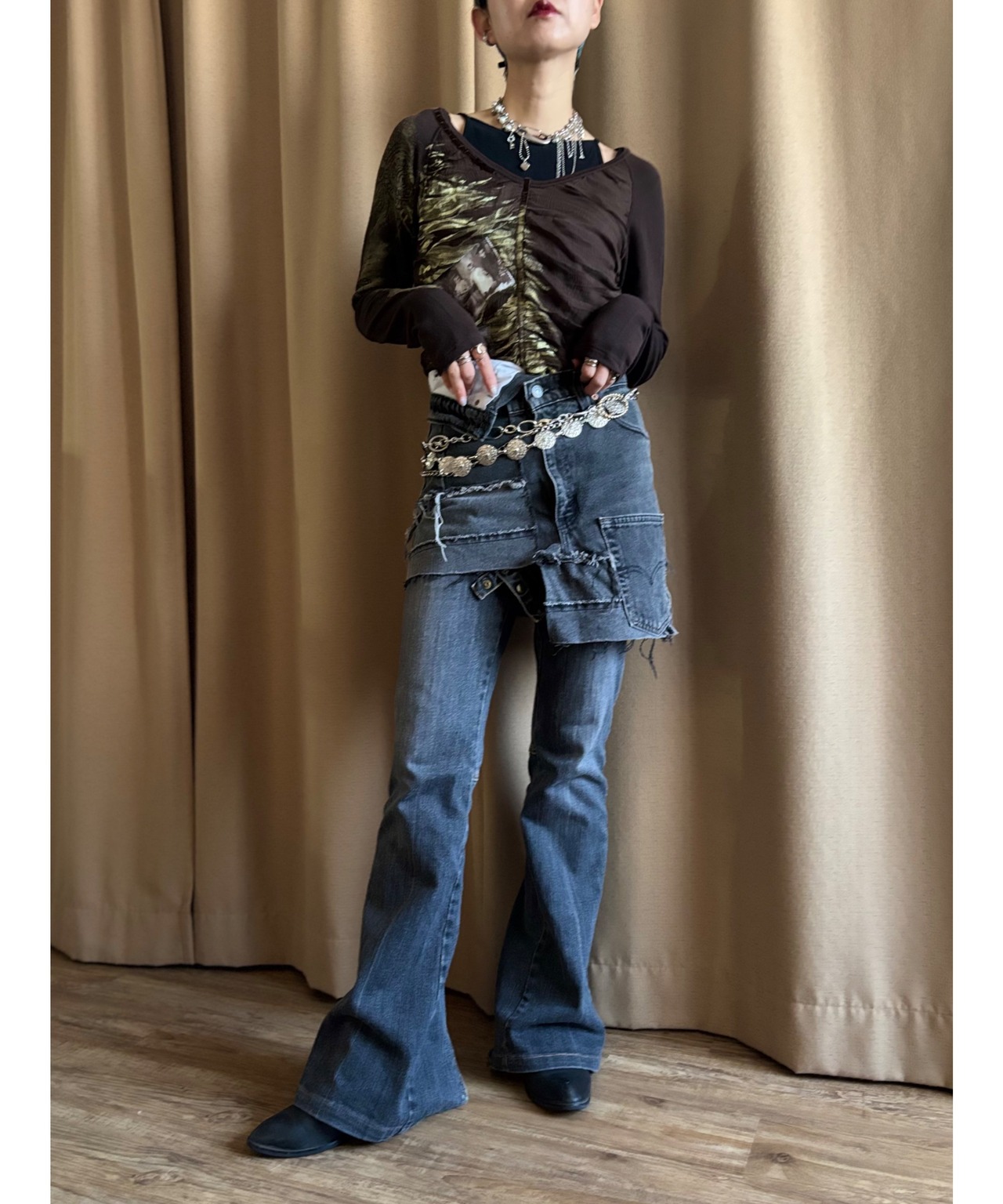 MADE IN ITALY artistic stretch tops-4488-1