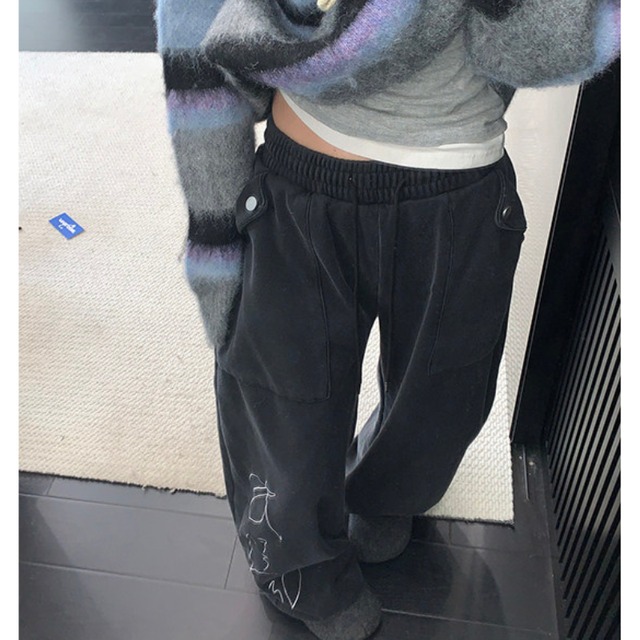 side lettering sweatpants　サイドレタリングスウェットパンツ　J1663