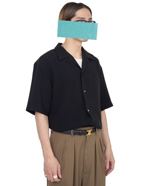 ROTOL "Fluid Open Collar Shirt 〔BLACK〕"