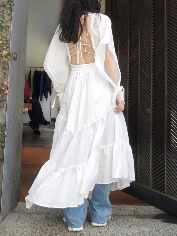 25SS】FUMIE TANAKA フミエタナカ / squaer lace OP / レース 25SS】FUMIE TANAKA フミエタナカ / squaer lace OP / レース