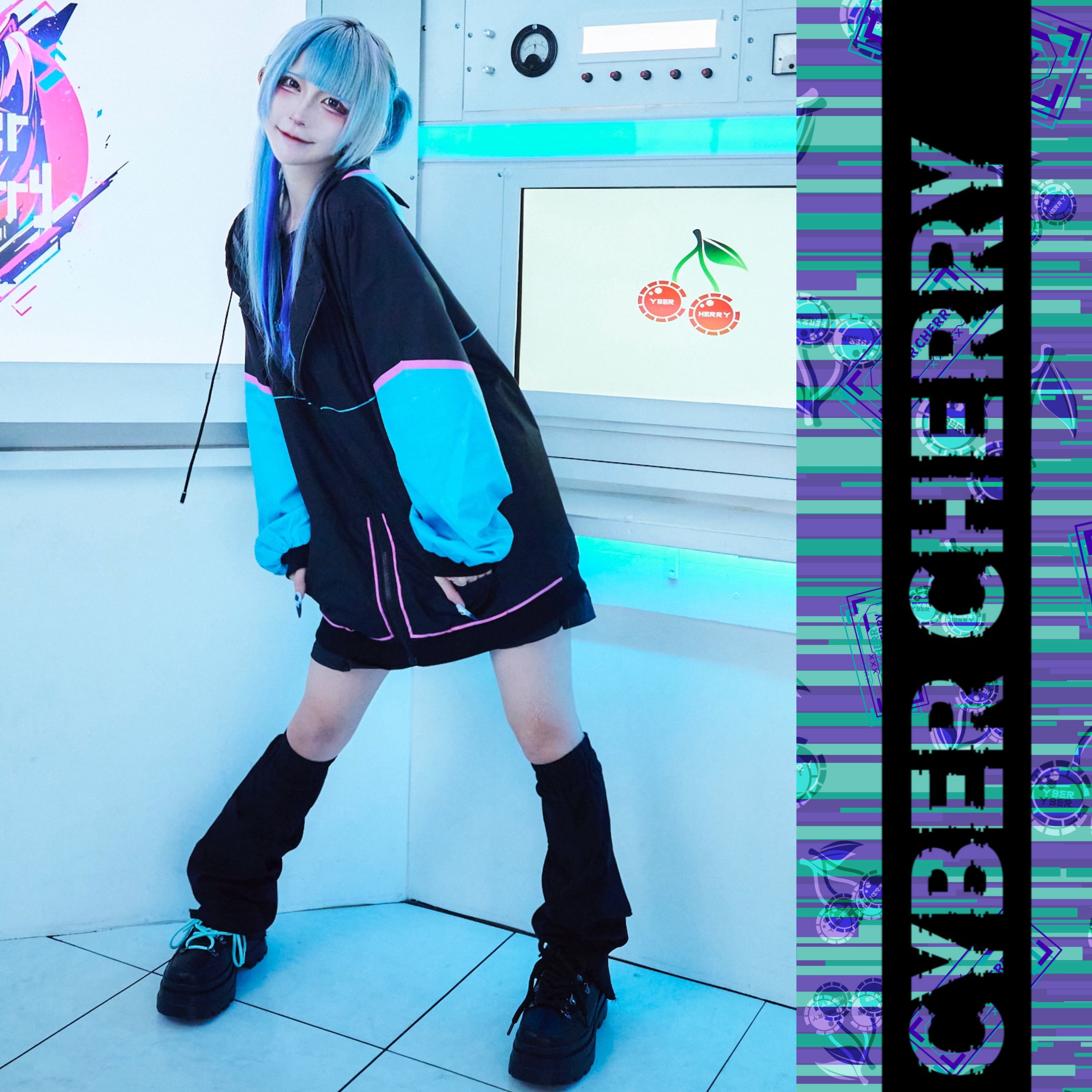 猫耳付き 配色CYBER WINDBREAKER | cybercherry