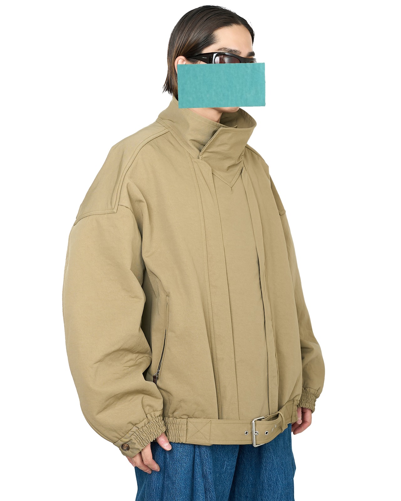 HED MAYNER "HIGH NECK ZIP UP BLOUSON 〔KHAKI〕"