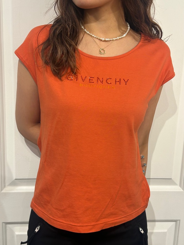 GIVENCHY / vintage orange sequins tops.