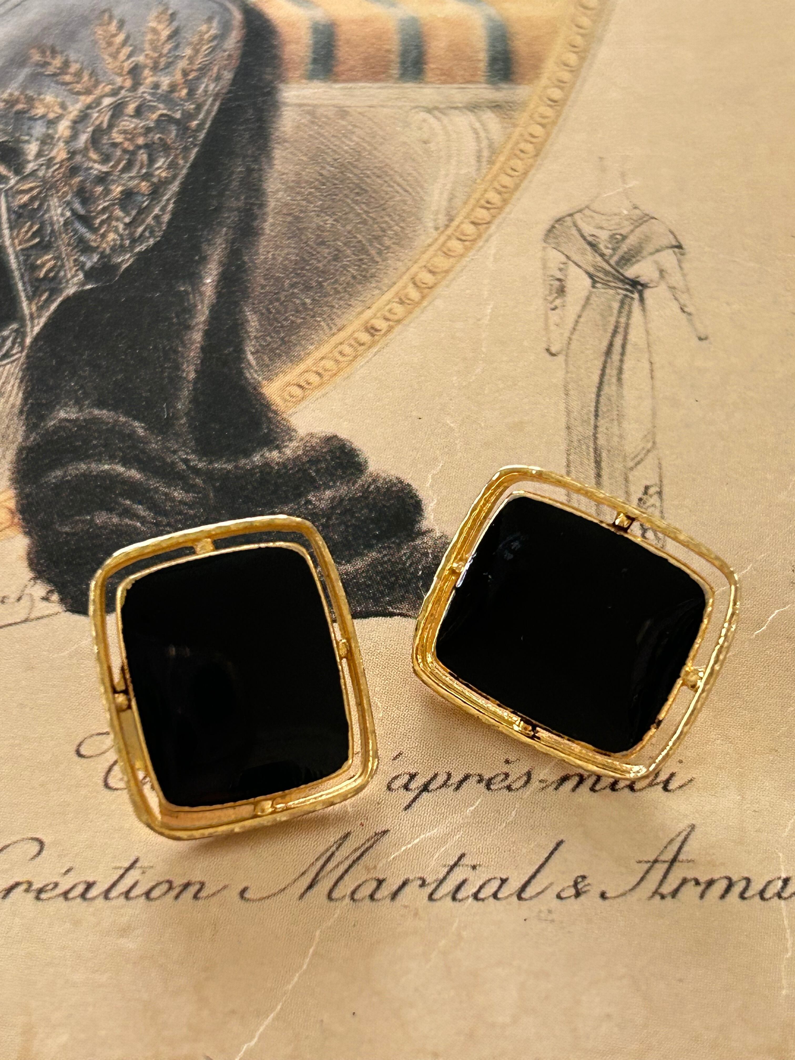 Japanese Vintage ボタン ブラック×ゴールド レクタング 昭和レトロ アクセサリーパーツ 装飾材 カルトナージュ