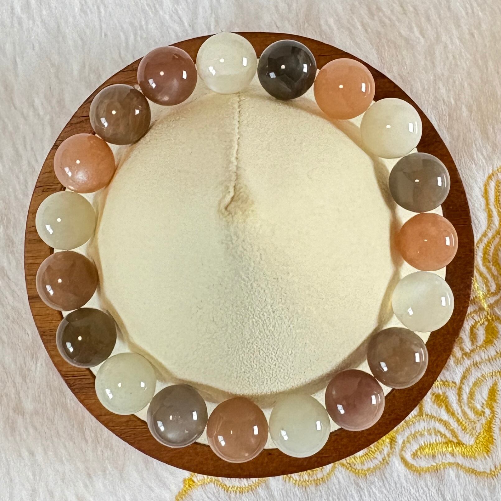 Mixムーンストーン タンザニア産 丸珠10㎜、内周16㎝