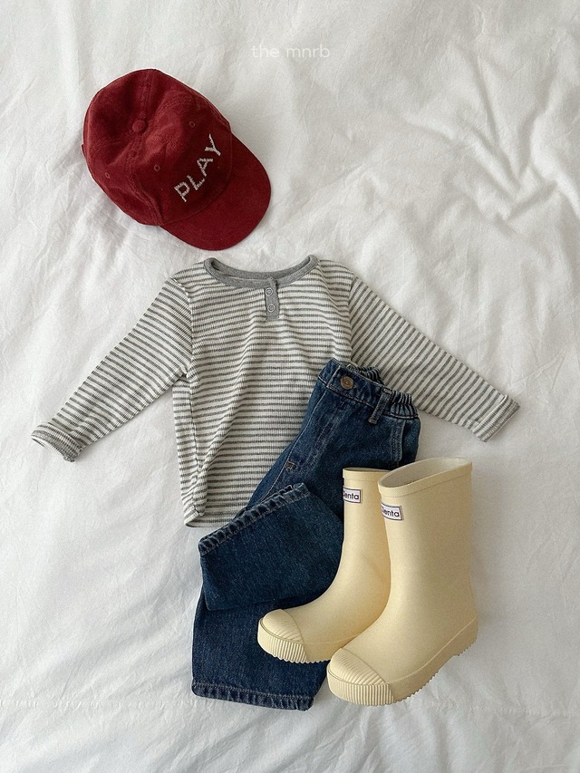 【予約商品】mini robe / Edie Striped T-shirt