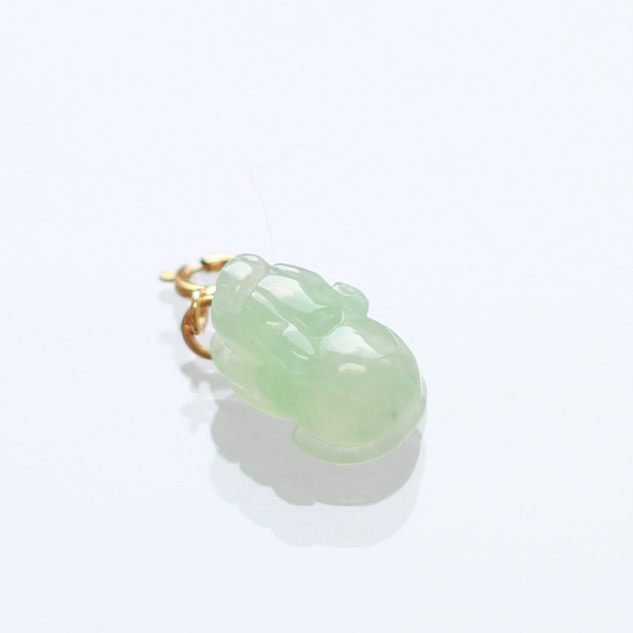 K10YG ヒキュウ「豼貅」チャーム A貨翡翠 jd_pt1277