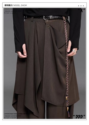RFDRFD 26AW アシンメトリー ドレープワイドパンツ