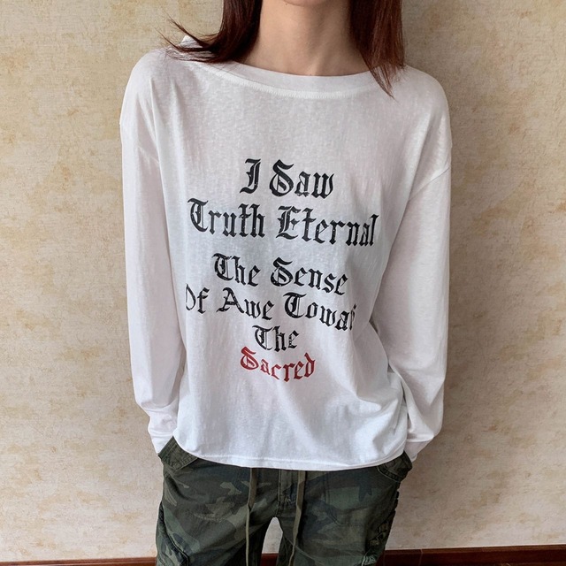 ゴシックタイポグラフィメッセージロングスリーブ 2col   R01657