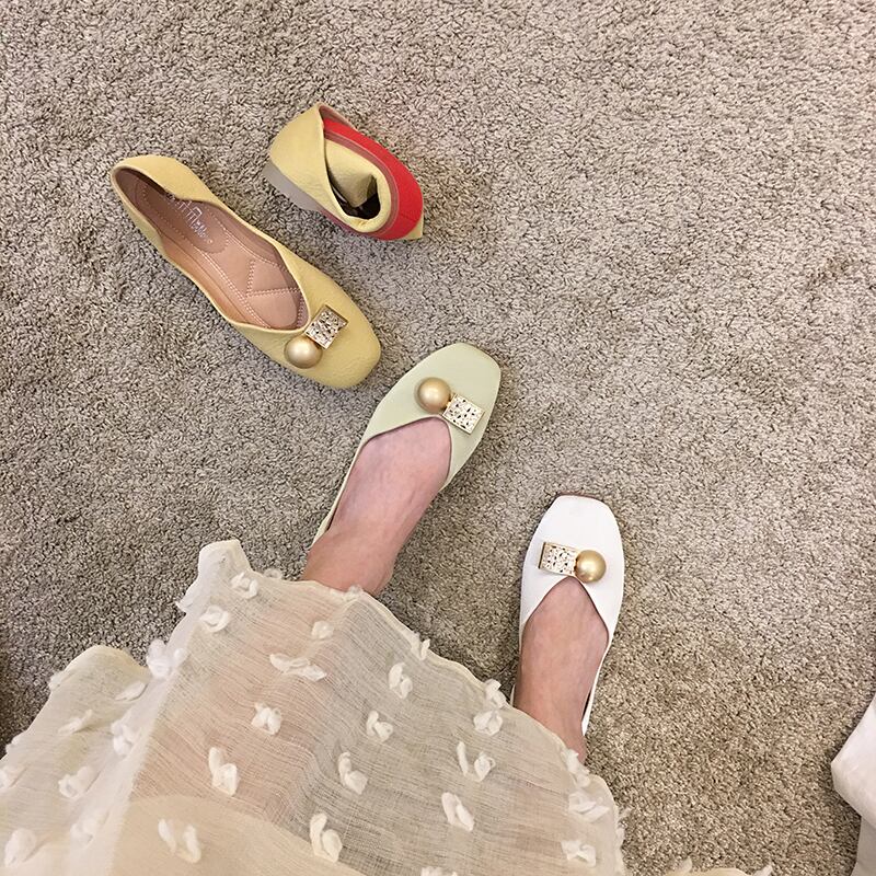 女性のシングルシューズ2020年夏の新しいバージョンのネットレッドオールマッチソフトソール浅い口妖精スタイル快適な滑り止めカジュアルシューズトレンド フェイクシューズ31737692164