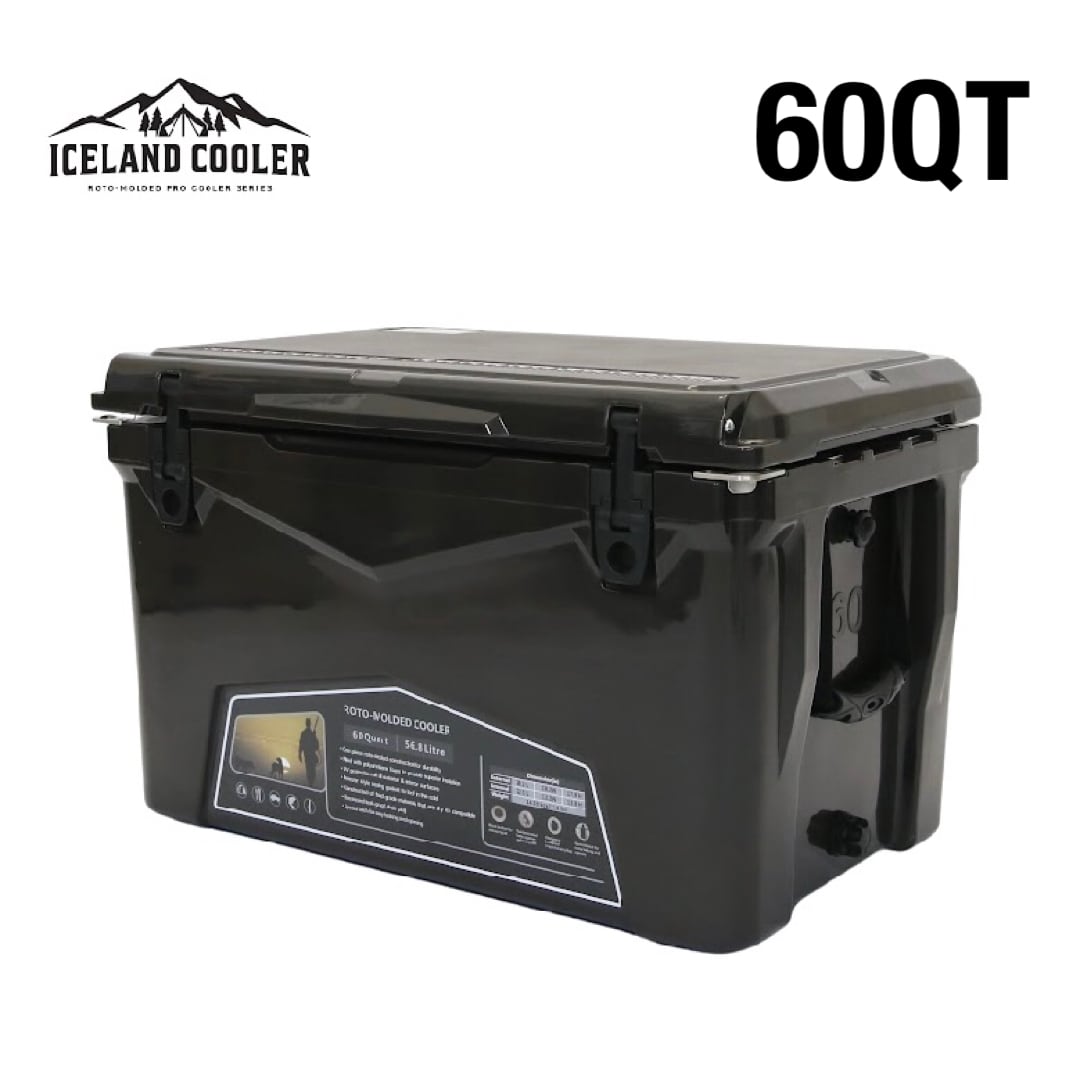 ブラック ICELANDCOOLER アイスランドクーラーボックス 60QT ブラック ICELANDCOOLER アイスランドクーラーボックス 60QT