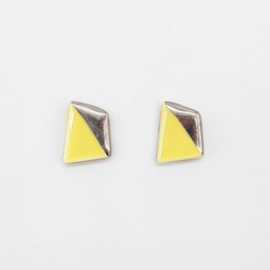 【eb2】Sサイズ 色釉 YELLOW イヤリング/ピアス/ノンホールピアス/樹脂ピアス